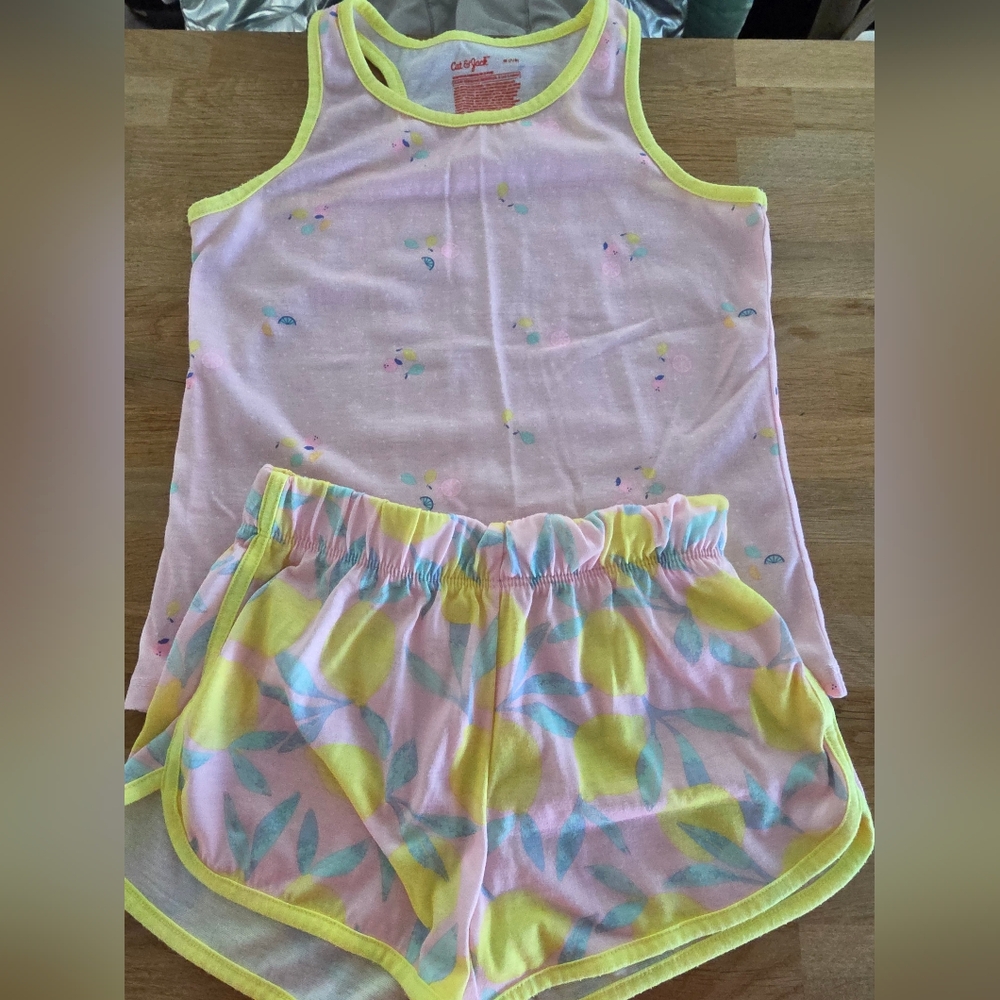 Set of 2 Girls 2 piece Tank Pajama Set Cat & Jack Size M (7/8) NWOT